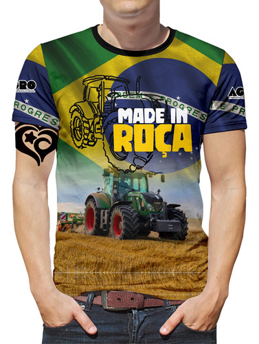 Camiseta Made In Roça Masculina Blusa Agricultura Agro Br