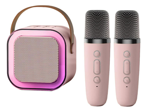 Mini Del Karaoke Con El Micrófono, 2 Micrófono Rosa
