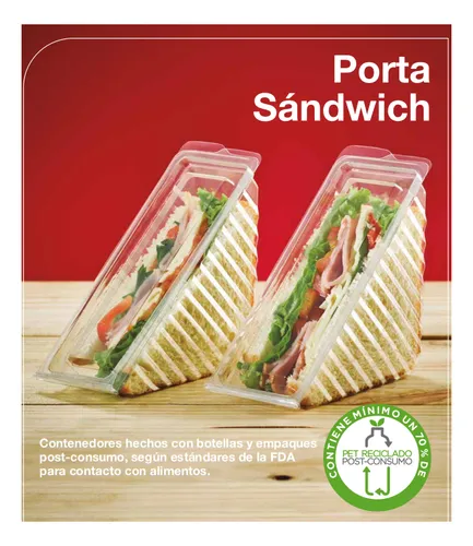 Contenedor Porta Sandwich Triangular X 60 Unds. Darnel