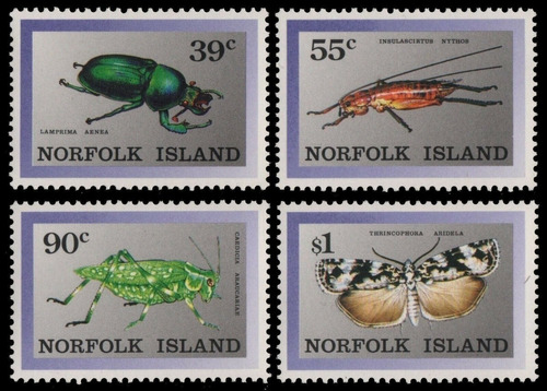 Fauna - Insectos - Isla Norfolk - Serie Mint