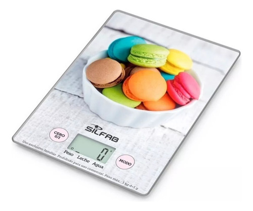 Balanza Digital D Cocina Macaroon 3 Kg Silfab Bc300m Cuot As