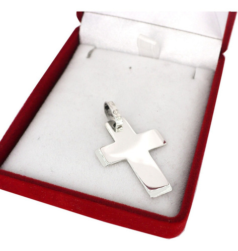 Dije Cruz Plata 925 Hombre Mujer Grande Lisa Sin Cristo Color Plateado