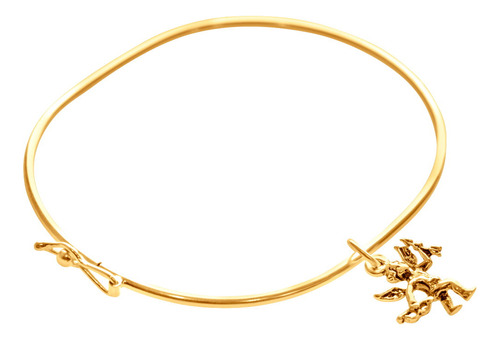 Bracelete Rígido Prata 925 Dourada 18k - Anjinho Cupido