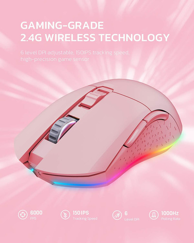 Ratón Inalámbrico Para Juegos Dareu, 10000 Dpi, 7 Botones, R