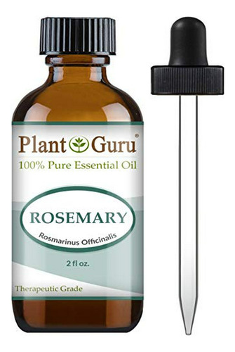 Plant Guru Rosemary 2 Oz Aceite Esencial De Grado Terapéutic