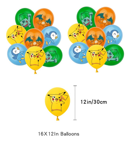 Kit Fiesta Pikachu Globos Cumpleaños Decoración