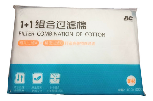 Filtro Algodón B 100x100cm Aqua Clean Filtración Estanque