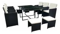 Comprar Set Juego Patio Jardin Comedor 11 Piezas Sillones Puff Cube