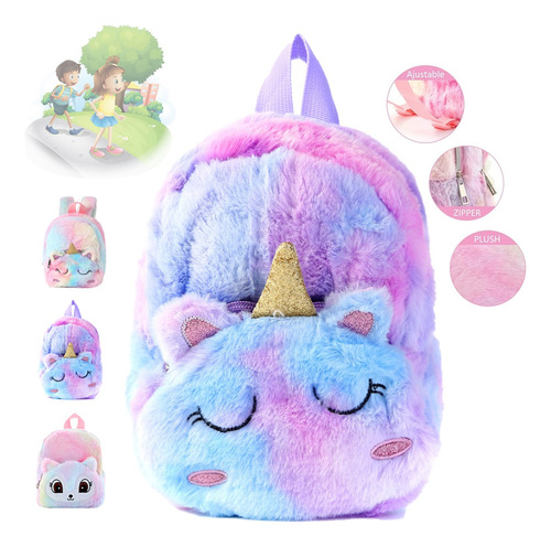 Mochilas Infantiles Unicornio Felpa Mochila Preescolar Niños