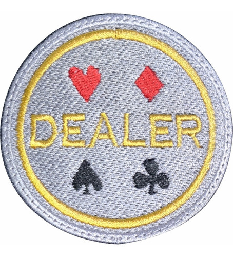 Parche Bordado Ficha Dealer Poker 7cm