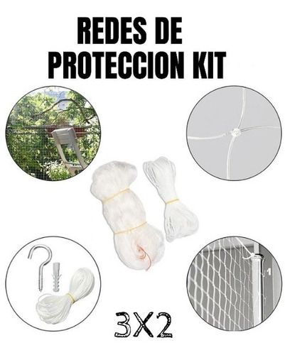 Red De Protección - Kit Completo 3 X 2 Mts