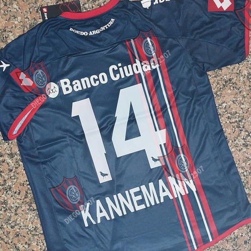 Camiseta San Lorenzo 2014 Lotto Azul N° 14 Kannemann.