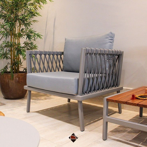 Poltrona Em Corda Náutica - Quarto Varanda Jardim Pergolado.