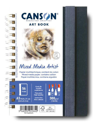 Bloco Artbook Canson Mixed Media Artist 28fls 300g/m2 A5