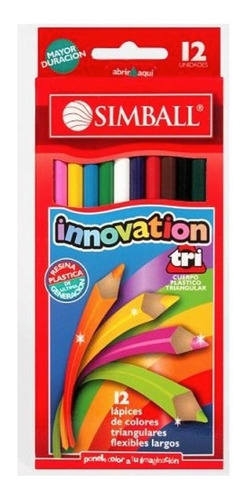 Lapices Colores Simball Innovation Largos X 12 Unid X10caja