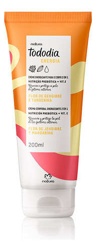 Creme Corporal Natura Tododia 200ml Flor Gengibre Tangerina Flor De Gengibre E Tangerina