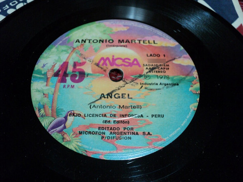 Disco Simple De Antonio Martell  - Angel / Infortunio