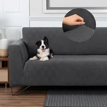 Comprar Protector Cubre Sala Elástico Ajustable -3 Pzas- Real Textil Gris Oxford Intenso | Espuma Antideslizantes\u002F Adaptable A Tu Sillón | Opción Ideal Para Familias Con Niños O Mascotas