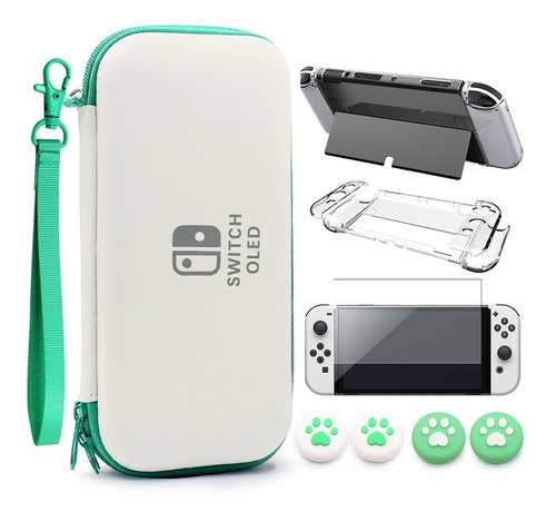Kit De Accesorios Funda Verde Para Nintendo Switch Oled