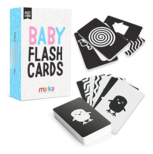 Merka Flashcards De Alto Contraste Para Bebés - Juego De 50 