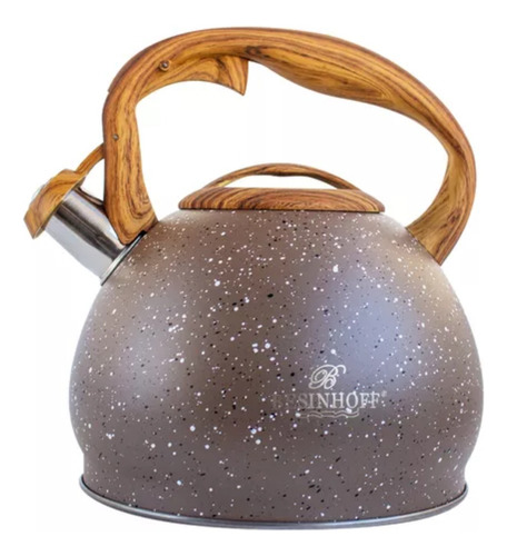 Pava De Acero Inoxidable 3 Litros Redonda Gris Granito