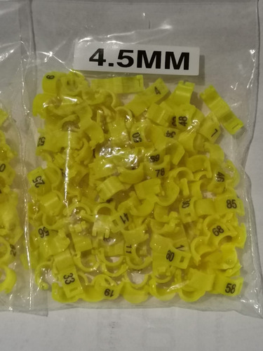 20 Anillo Plástico Clip Númerados 4.5mm