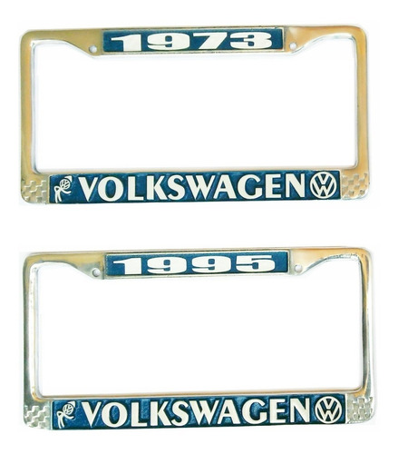 Volkswagen Porta Placa Metal Personalizable Azul 2 Piezas