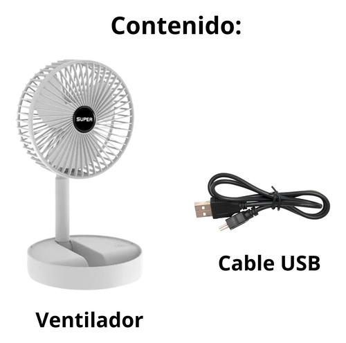 Ventilador Escritorio Pequeño Plegable 3 Velocidades 180°