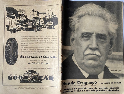 Mundo Uruguayo N° 563, Muerte De  Batlle,  Octubre  1929