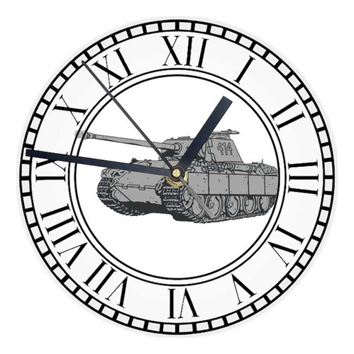 Reloj Redondo Madera Brillante Guerra Mundial Mod 23