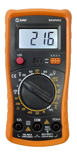 Imagen 3 de 9 de Multimetro Tester Digital Medidor Display Led Bawm02