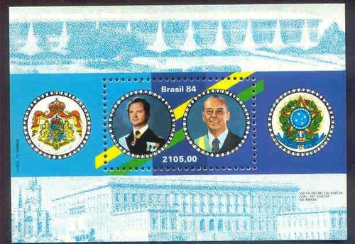 3599 -  Brasil - Bloco Nº 66  Visita Do Rei Da Suécia 1984