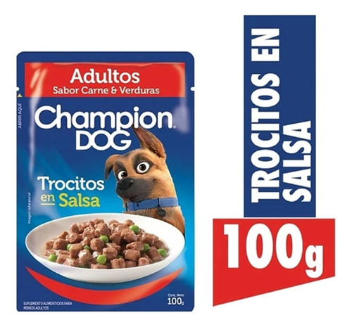 Champion Dog Adulto Carne Trocitos En Salsa 100gr