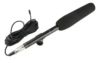 Microfono Condensador Supercardioide Para Camaras Shotgun Color Negro