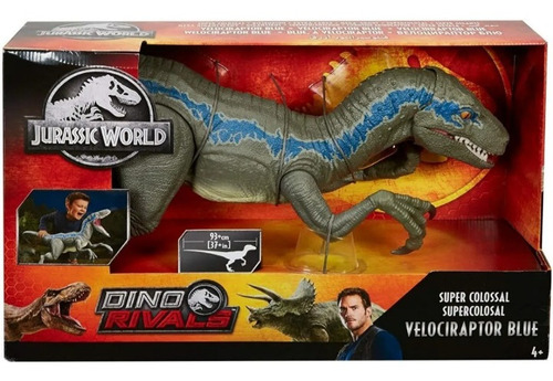 Jurassic World Velociraptor Blue Super Colossal Dino Rivals