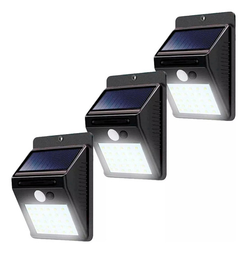 3pz Lampara Led Solar Reflector Exterior Jardin Sensor Luz