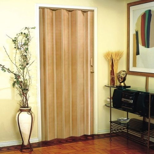 Imagen 2 de 8 de Puerta Plegable Pvc Color Madera Fresno 80 Cm Ancho X 2.10