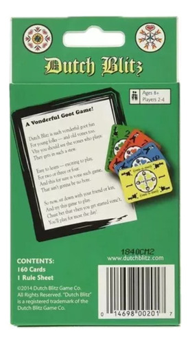Generic Juego De Cartas Dutch Blitz, Combinación Original Y