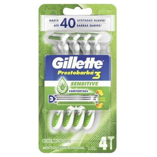 Afeitadora Desechable Gillette Prestobarba Sensitive X4