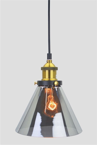 Lustre Pendente Espelhado Pelegrin Em Vidro E Metal Pel-054 Cor Dourado 110V/220V