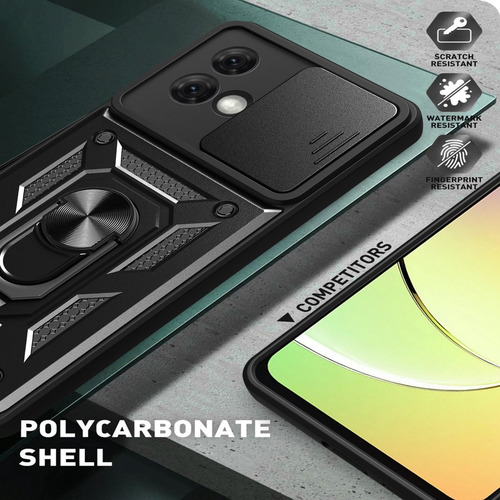 Funda Protectora Para Teléfono Oppo A58, A57, A56, A55, A53, Cámara Deslizante, Atril, A Prueba De Golpes