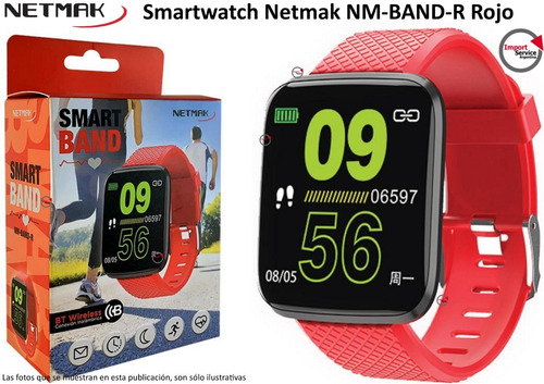 Smartwatch Netmak Nm-band-r Rojo