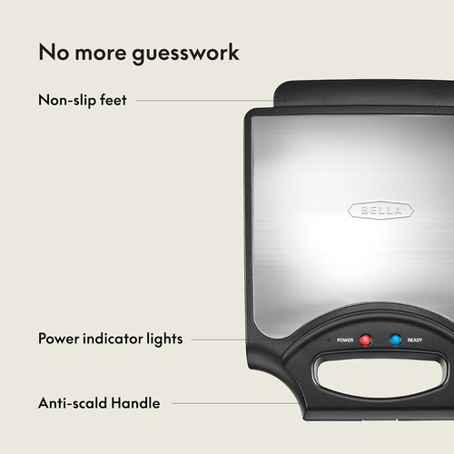 Máquina Para Hacer Gofres Belga Antiadherente Bella 4 Slice,