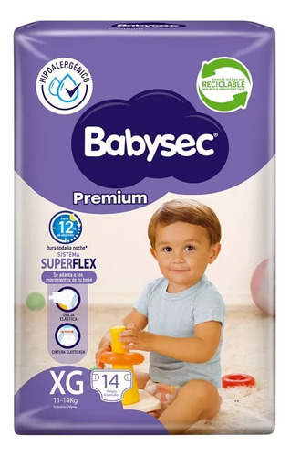 Pañales De Bebe Babysec Premium Talla Extra Grande (xg)
