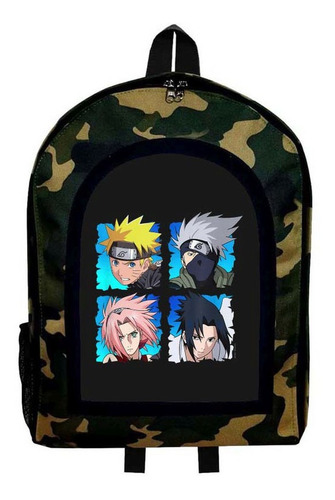 Mochila Camuflada Naruto Estilo Manga Modelo 27