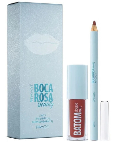 Payot Boca Rosa Kit Esp Batom Líq Mate + Lápis Labi - Quinta