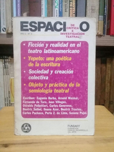 Revista Espacio De Critica E Investigación Teatral- N°4 1988