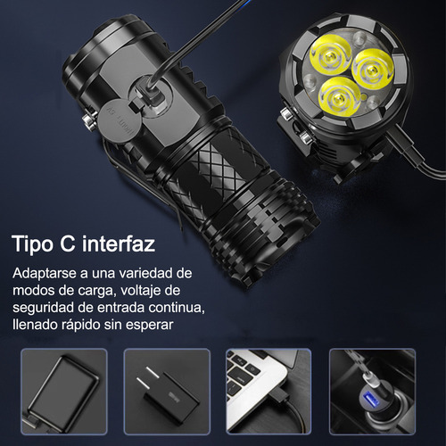 2pzs Monstruo Tres Ojos Mini Linterna Tactica Ultra Potente Lámpara Táctica Led , Led Linterna Ultra Potente, Tiger