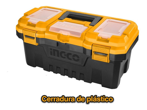 Caja Porta Herramientas 436x220x205mm Ingco Color Negro