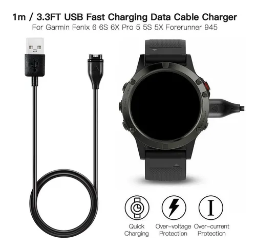 Cable Carga Datos Para Reloj Garmin Fenix Forerunner + Tapón